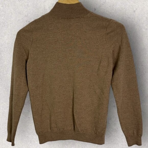 Sezane Jacob Sweater Button Shoulder Merino Wool Camel Size Medium French Knit - Picture 6 of 16